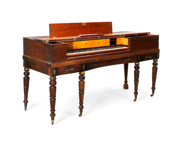 Bonhams : A William IV mahogany cased square piano Made by George ...