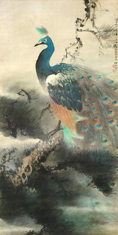 Bonhams : Jiang Mingxian (Taiwan, b.1942) The Triumph of the Peacock, 1973