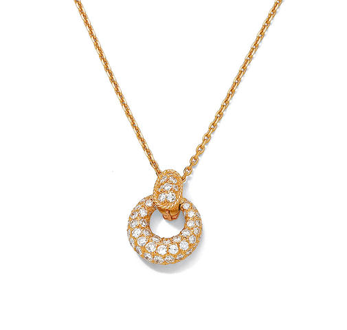 Bonhams : A diamond pendant/necklace, by Van Cleef & Arpels