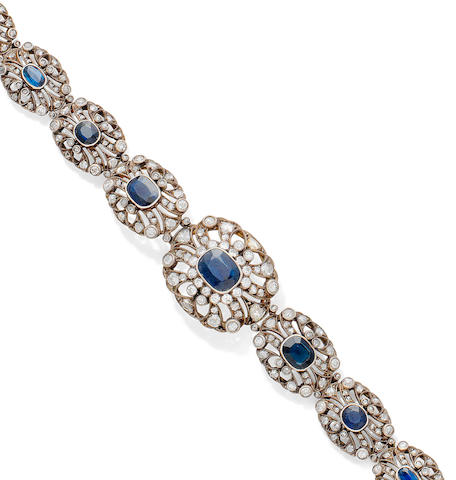 Bonhams : A sapphire and diamond bracelet