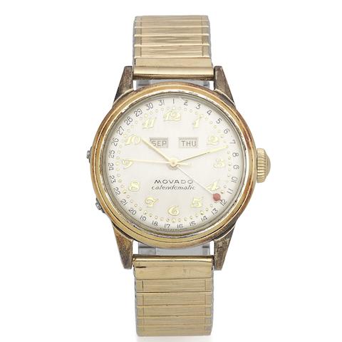 Bonhams : Movado. A gold plated and stainless steel automatic triple ...