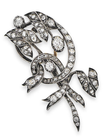 Bonhams : A diamond brooch, late 19th century