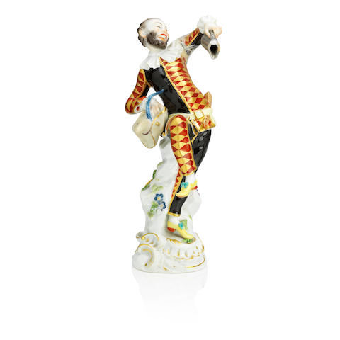 Bonhams : A Meissen figure of Harlequin dancing Post-war