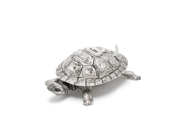 Bonhams : A rare late Victorian silver novelty 'tortoise' table bell ...