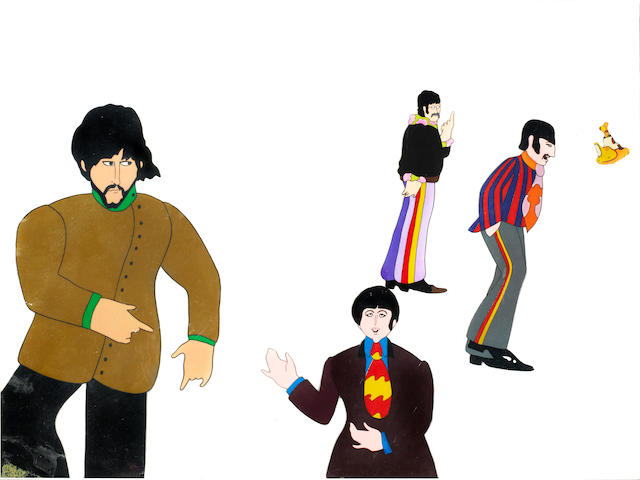 Bonhams The Beatles A Multi Layered Animation Cel Of All Four Of The Beatles And The Yellow Submarine From Yellow Submarine King Features 1968