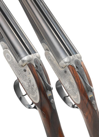 A pair of Kell-engraved 16-bore self-opening sidelock ejector guns by J...