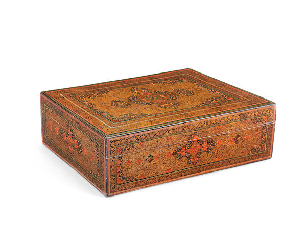 Bonhams A Qajar Lacquer Box By Ma Sum Ali Persia Dated Ah 1325 Ad 1907