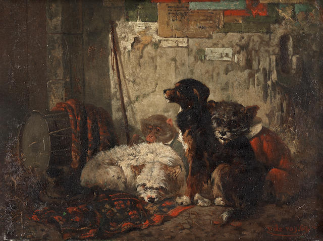 Bonhams : Vincent de Vos (Belgian, 1829-1875) Les Saltimbanques