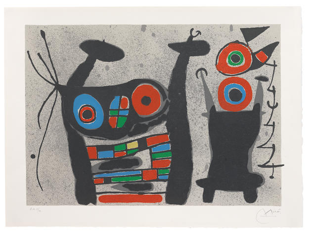 Bonhams Joan Miró 1893 1983 Plate Ii From Le Lézard Aux Plumes Dor