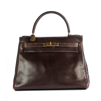 Bonhams : A Hermès brown box leather Kelly bag, 1964