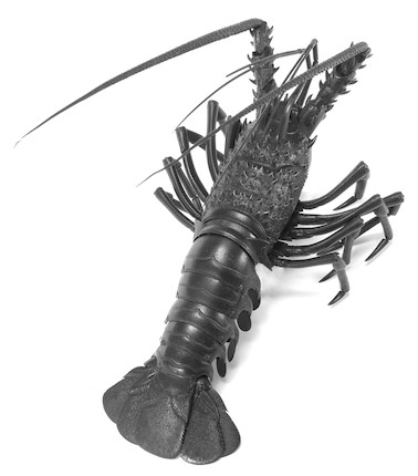 Bonhams : A fine iron kusshin jizai (fully articulated) okimono model of a  spiny lobster Anonymous, Meiji Period (2)