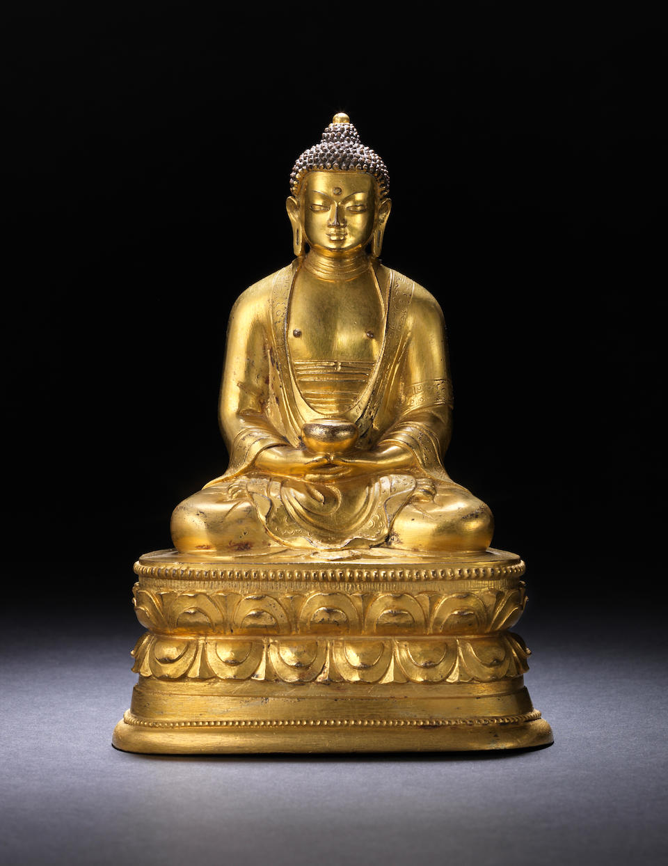 Bonhams : A gilt-bronze figure of Buddha Mongolian, Zanabazar school ...