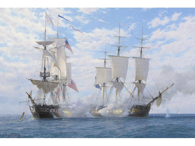 Bonhams : Dews painting of epic battle between British and American ...