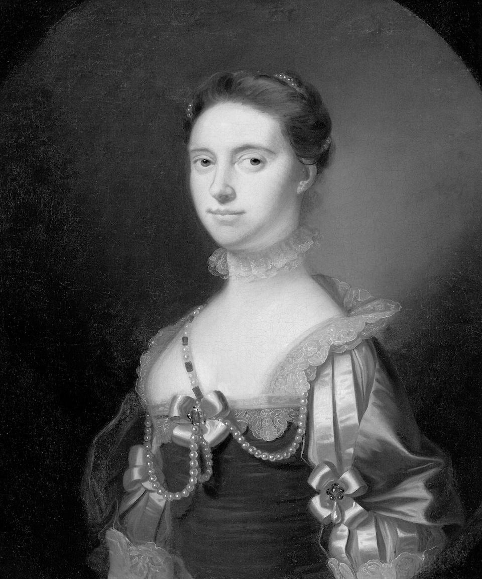 Allan Ramsay (Scottish, 1713-1784) Barbara, Lady Johnstone of Westerhall, in a blue grey dress