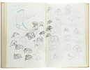Thumbnail of Star Wars Episode IV - A New Hope John Mollo's personal sketchbook Notes & Sketches 1, a custom bound volume containing important and detailed working sketches and costume designs for many of the characters from the film Star Wars, together with production diary entries, meeting notes, time-lines and costume descriptions, the majority in black ink, some with colour; additionally the volume contains working for numerous military uniform designs for books, commercials and additional projects Mollo worked on during this time frame, Lucasfilm / Twentieth Century Fox, April 1975 - July 1976, image 42