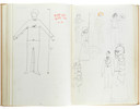 Thumbnail of Star Wars Episode IV - A New Hope John Mollo's personal sketchbook Notes & Sketches 1, a custom bound volume containing important and detailed working sketches and costume designs for many of the characters from the film Star Wars, together with production diary entries, meeting notes, time-lines and costume descriptions, the majority in black ink, some with colour; additionally the volume contains working for numerous military uniform designs for books, commercials and additional projects Mollo worked on during this time frame, Lucasfilm / Twentieth Century Fox, April 1975 - July 1976, image 21