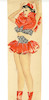 Thumbnail of Ronald Cobb (British, 1907-1977) Two original costume designs for Murray's Cabaret Club showgirls in red and black bell-girl outfits, 1950's, 2 image 2