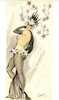 Thumbnail of Ronald Cobb (British, 1907-1977) A signed original costume design for a Murray's Cabaret Club showgirl in fishnet stockings, 1951, image 2