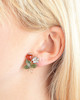 Thumbnail of CARNELIAN, NEPHRITE AND DIAMOND WILD STRAWBERRY BROOCH AND EARCLIP SUITE, image 2