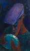 Thumbnail of Yusuf Adebayo Cameron Grillo (Nigerian, 1934-2021) Blind Minstrel (framed) image 1