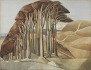 Thumbnail of After Paul Nash (British, 1889-1946) Wood on the Downs Offset lithograph in colours, on wove paper, published by the Fine Art Trade Guild, with narrow margins, framedSheet 415 x 535mm (16 3/8 x 21in) image 1