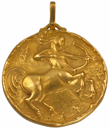 Bonhams An eighteen karat gold Sagittarius pendant Cartier