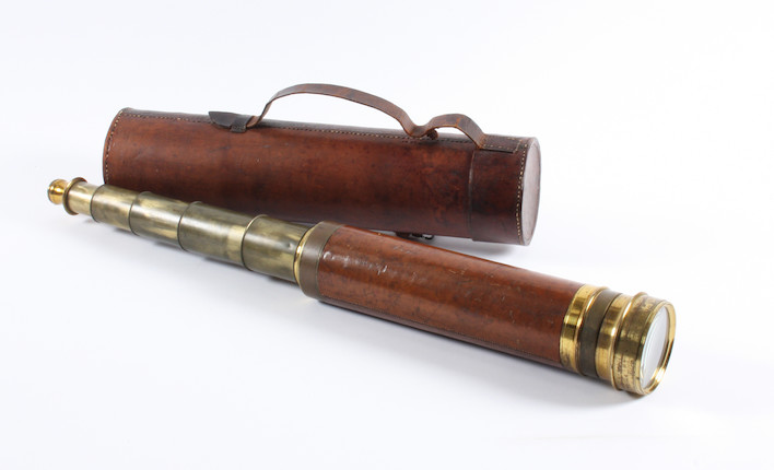 Bonhams : A Dollond London brass five drawer telescope