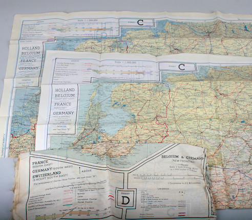 Bonhams : Three World war II silk maps