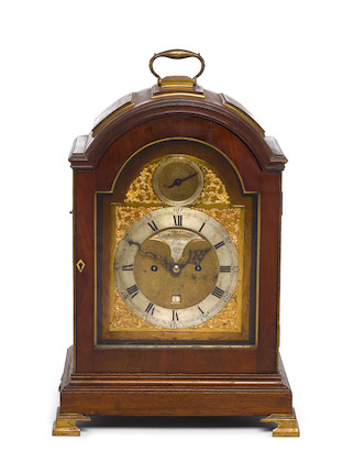 Bonhams : A late 18th century and later mahogany cased bracket clock ...