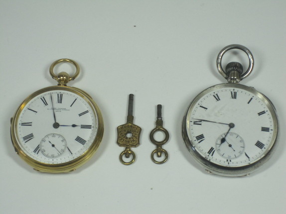 Bonhams : An 18ct gold open faced pocket watch, by John Carter,