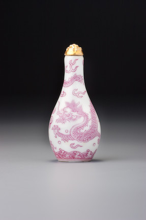 18C Chinese Enameled and Molded Porcelain Snuff Bottle Jiaqing Mark (item  #1425707)
