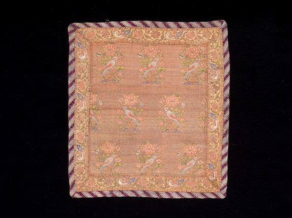 Bonhams A Safavid Woven Silk And Gilt Metal Thread Panel Persia 18th Century