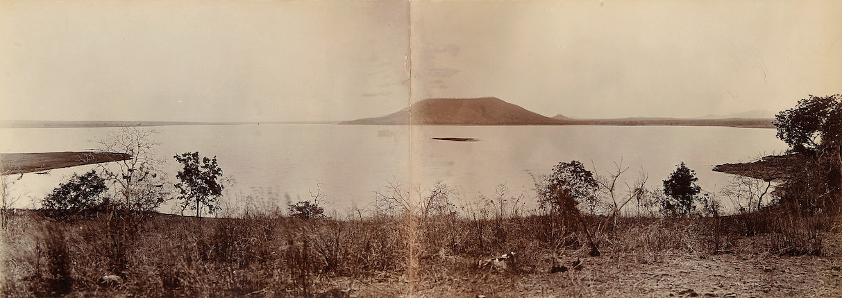 PANORAMAS Two Panoramas by Raja Deen Dayal Rambha, The Chilled Lake, (326 and 327); The Great Pakhal Lake (1836 and 18362); and a panoramic view of a procession image 1