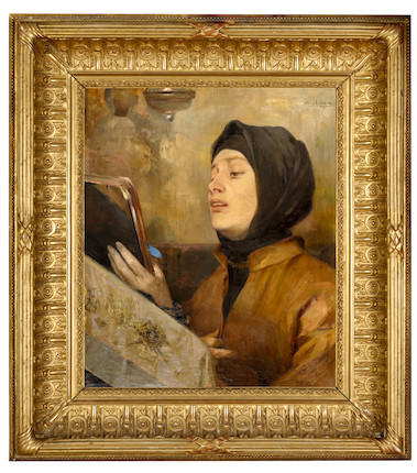 Nikiforos Lytras (Greek, 1832-1904) Matins 58 x 48 cm. image 2