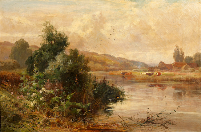 Bonhams : John Horace Hooper (British, fl.1885-1899) Near Sonning on Thames