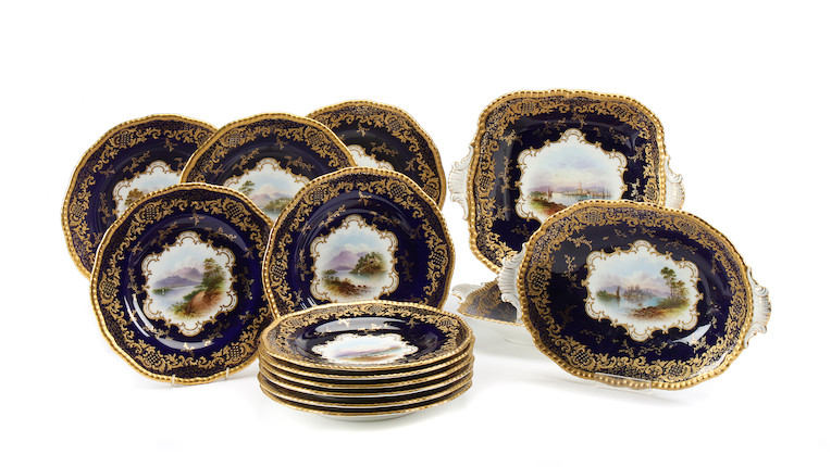 A Coalport part dessert service, painted by Percy Simpson Circa 1909 image 1