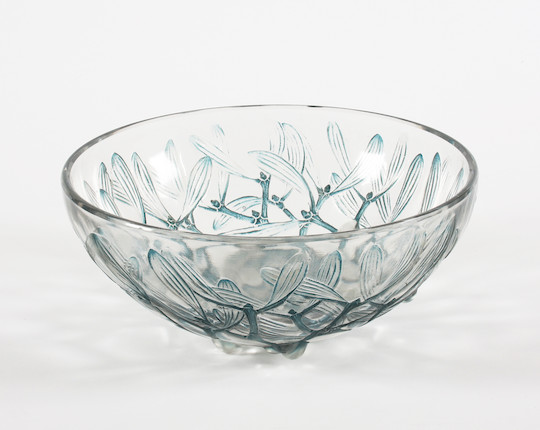 Bonhams : A Lalique clear glass bowl 'Gui' Design 1921.