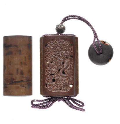 Bonhams : A rare five-case sheath inro By Koma Kansai, 19th century