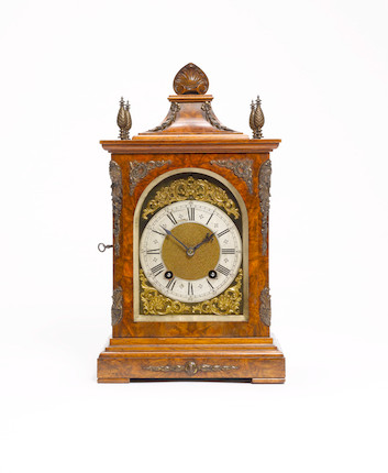 Bonhams : An early 20th century German walnut ting-tang mantel clock ...