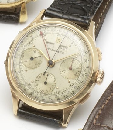 Bonhams : Mathey Tissot. A gold plated manual wind calendar chronograph ...