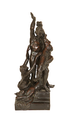 Bonhams : A 19th century bronze group depicting the Rape of the Sabines