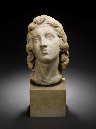 Bonhams : A Roman marble head of Alexander Helios