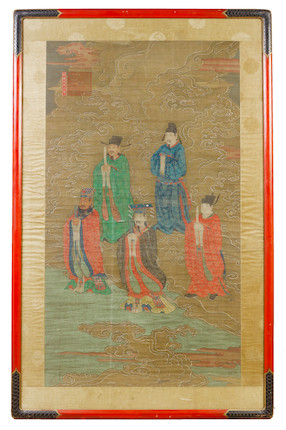 Bonhams : A set of five important 'Water and Land Ritual' paintings ...