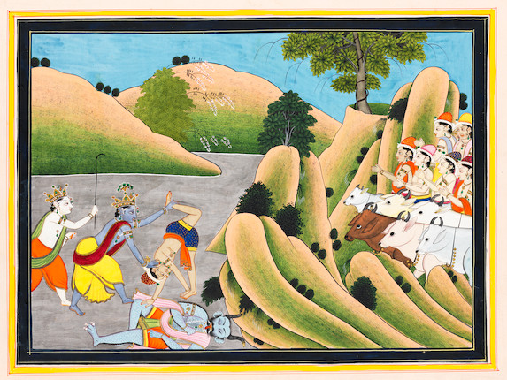 Bonhams : A scene from the Bhagavata Purana Krishna and Balarama ...