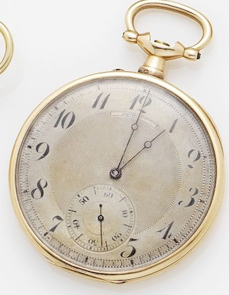 Bonhams : Swiss. A continental gold manual wind open faced pocket ...