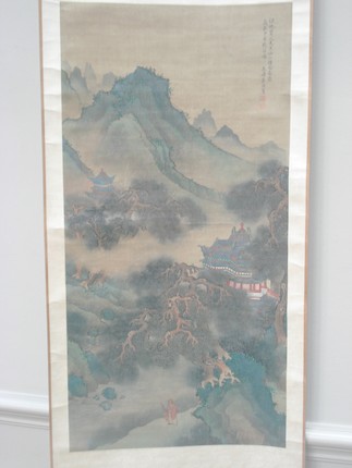 Bonhams : After Yuan-Ding Immortal and mountain palace, 19th century