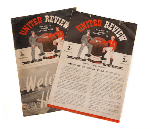 Bonhams : 1949/50 Manchester United programmes