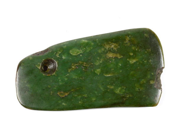 Bonhams A Maori Nephrite pounamu Adze Blade New Zealand 20cm Long
