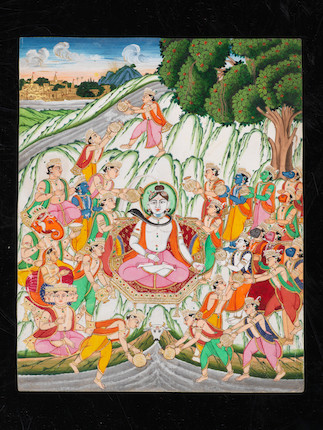 Bonhams : Thirteen paintings from a series, depicting Siva and Parvati ...