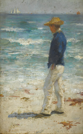 Henry Scott Tuke, RA, RWS (British, 1858-1929) Looking out to sea image 1